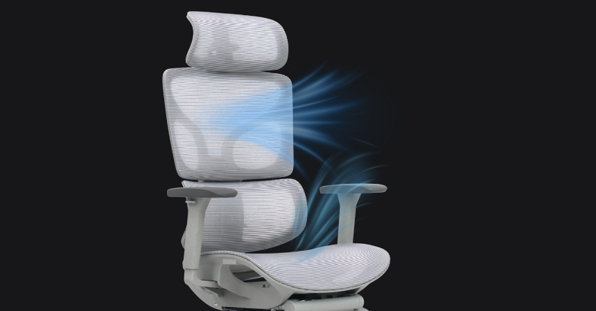 Ergonomiczny fotel BIONIC AIR FR z siatką mesh zapewniającą wentylację 360°